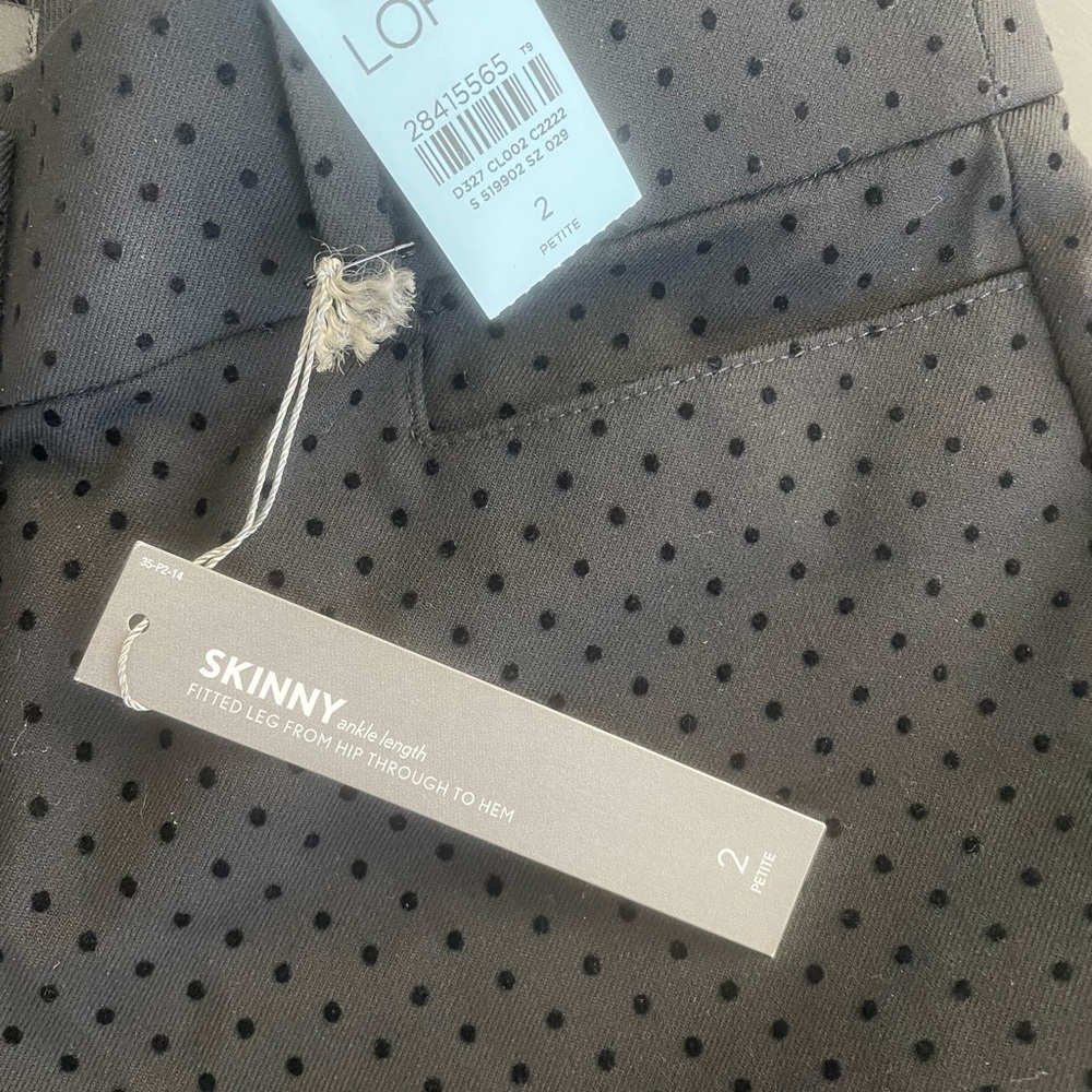 LOFT Black Polka Dot Trousers - Petite - Picture 5 of 5